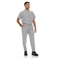 thumbnail image 3 of Hey Scrubs Set Mens Stretch V-Neck Scrub Top with 6-Pocket Scrub Joggers Pants, Elastic Waistband Scrubs for Men, 3 of 5