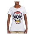 thumbnail image 2 of Wild Bobby Day Of The Dead Sugar Skull Pop Culture Women Graphic Tee, White, X-Large, 2 of 5