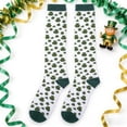 thumbnail image 1 of Decoraciones para el Día de San Patricio, Accesorios para el Día de San Patricio, Regalos para el Día de San Patricio, Calcetines de algodón a media pantorrilla con rayas verdes para el Día de San Pat, 1 of 6