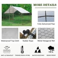 thumbnail image 4 of Large Metal Chicken Coop, Walk-in Poultry Cage with Waterproof & Anti-UV Cover, Hen Run House/Rabbits Cage, Heavy Duty Coop for Backyard, Farm, 10' x 6.6' x 6.56', L0034, 4 of 7