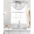 thumbnail image 4 of Waterfall Valances for Windows, Grey Eucalyptus Kitchen Sheer Valance Curtains, Spring Botanical Weeping Plant Aesthetic Rod Pocket Elegant Swag Valances for Living Room Bedroom, 47.2"x38.5", 3 Panel, 4 of 8