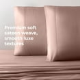 thumbnail image 3 of Cariloha Resort Bamboo Viscose 4-Piece Bed Sheet Set - Cooling, Odor-Resistant, Sustainable, Hypoallergenic, Soft and Durable - Flat and Fitted Sheets and Two Pillowcases - King - Blush, 3 of 7
