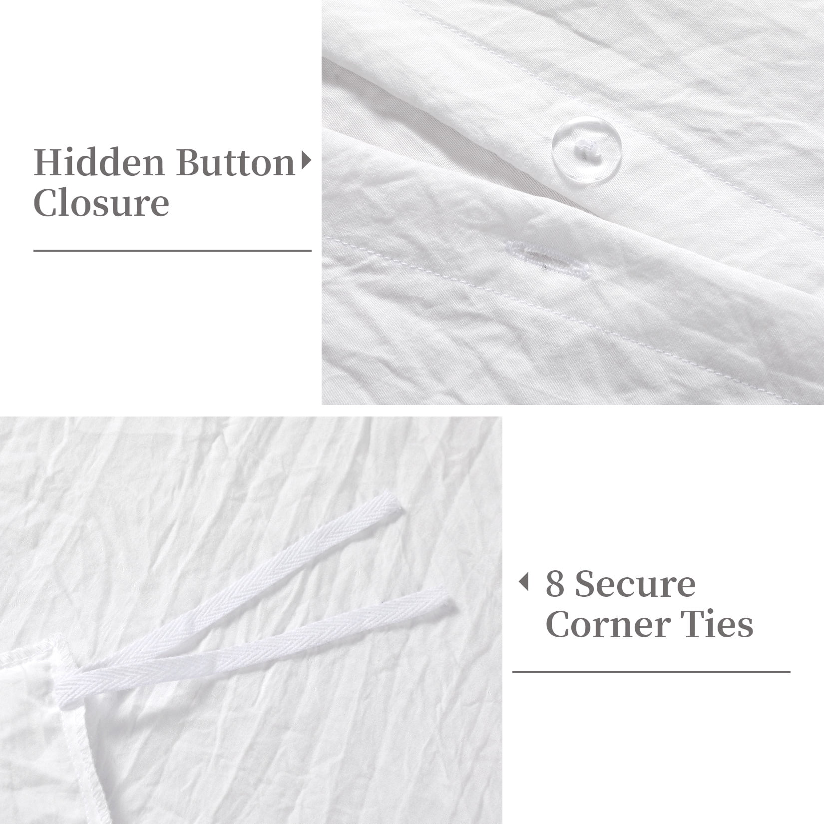 Garvee Ruffled Duvet Cover, Soft Washed Microfiber Vintage French Country, White 68"x90"