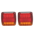 thumbnail image 1 of Trailer Tail Lights Kit, Square Trailer Lights Kit, 2pcs LED Taillights 12V Shock  Rear Turn Signal Lamp Universal For Truck Trailer, 1 of 8