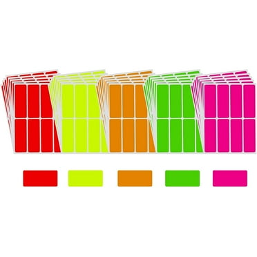 Color-Coding Labels  3 x 1 inch Rectangular Stickers in  5 Neon Colors - 160 Pack by Royal Green