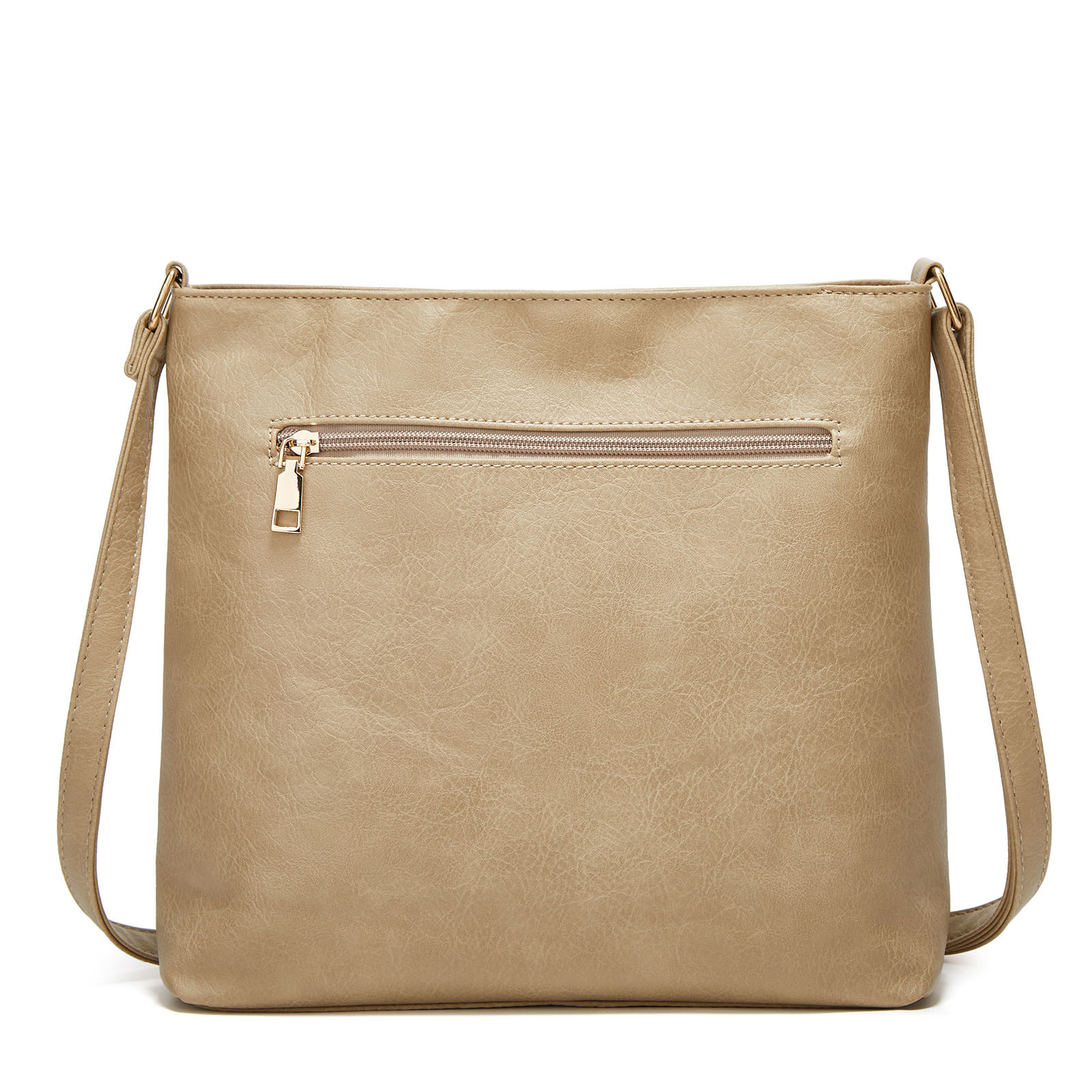 Mepaouo Vegan Leather Crossbody Bags for Women Shoulder Handbag Purse with Zipper Pockets(Khaki)