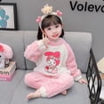 thumbnail image 4 of Anime Sanrioed Cinnamoroll Kuromi Autumn Winter Kids Flannel Pajamas Cartoon Korean Style Warm Thickened Pajama Girl Homewear, 4 of 5