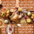 thumbnail image 4 of Fall Placemats Set of 4 Red Orange Maple Leaves Place Mats Thanksgiving Placemat Autumn Pumpkin Linen Table Mats for Dining Kitchen Table Holiday Dinner Party Home Fall Decorations 13x19 Inch, 4 of 8