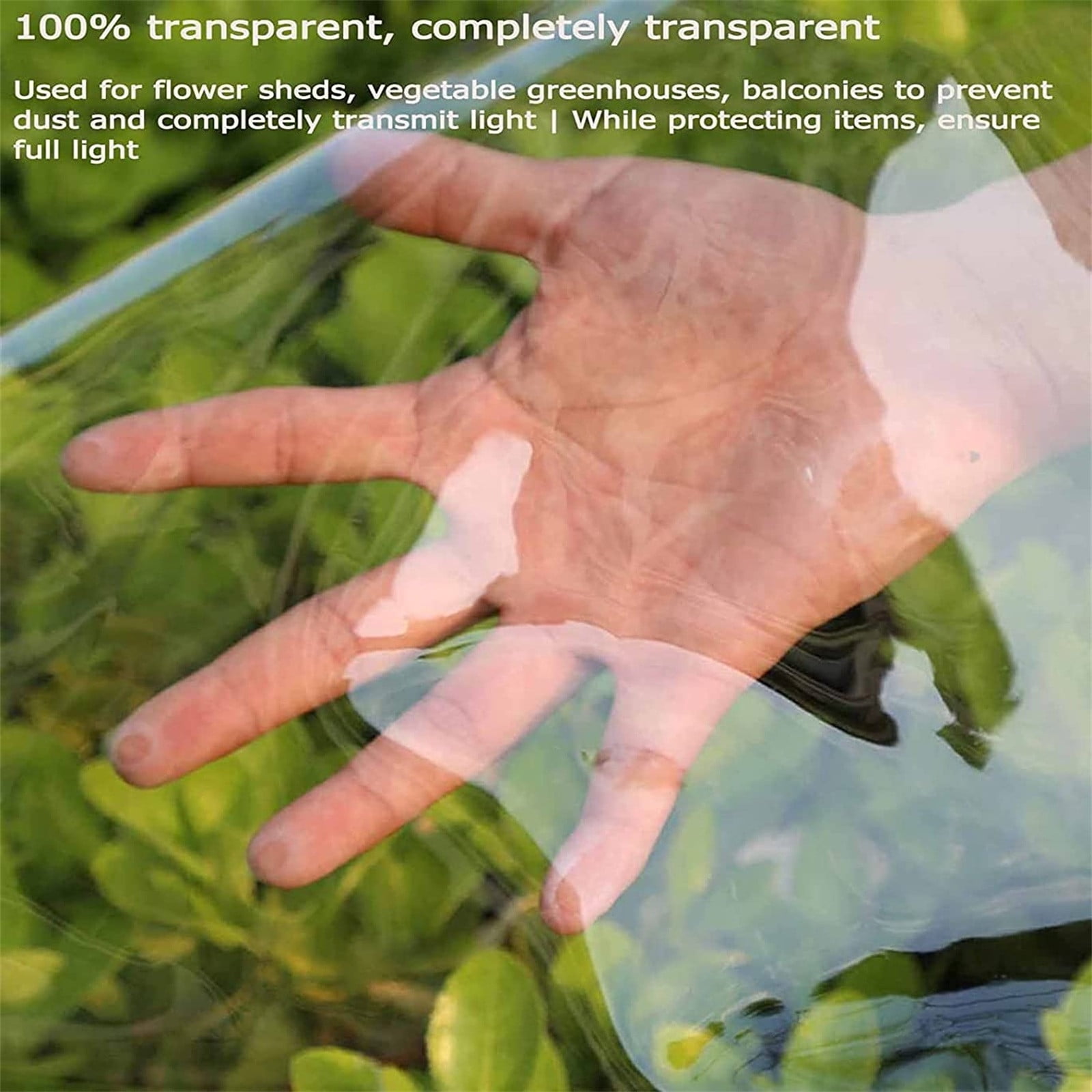 Yatlte Waterproof Clear Vinyl Tarps with Grommets Outdoor Clear Curtains, Heavy Duty Waterproof Transparent Patio Enclosure with Grommets Rope for Covering Chicken Coops Greenhouse Garden Plants