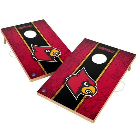 Louisville Cardinals Coin - Louisville Cardinals 2' x 3' Solid Wood Cornhole Game Set - No Size