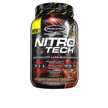 MuscleTech Nitro Tech Protein Powder, Decadent Brownie Cheesecake, 2