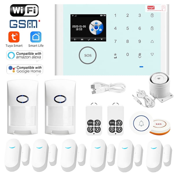 Alarma CS118 WiFi+GSM+GPRS 3 En 1 Sistema De Alarma De Hogar Inteligente De Red Tuya Aplicación Control Remoto 433MHz Home Secure Bell Smart Alertor Compatible Con Alexa