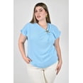 thumbnail image 1 of Blusa con detalle de estrella Roman Fashion /Tallas Extras, 1916 (Azul cielo) azul cielo 38, 1 of 6
