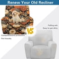 thumbnail image 5 of Jiueut Pumpkin Daisy Grape Print Recliner Chair Cover, Thanksgiving Decor Wear Resistant Recliner Slipcover 4 Pieces Jacquard Sofa Cover for Autumn Fall, 5 of 7