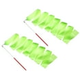 thumbnail image 1 of Uxcell 2 Pcs Dance Ribbons, 78.7 Inch Gymnastics Ribbon Streamers with Red Wand for Gymnastics Artistic, Green, 1 of 7