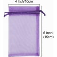 thumbnail image 3 of 100pcs Organza Bags, 4 x 6 inches Christmas Wedding Favors Gift Drawstring Bags Jewelry Pouches Candy Pouches(Purple), 3 of 15
