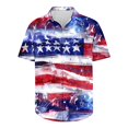 thumbnail image 5 of TMOYZQ Men's American Flag Patriotic Bowling Shirts 4th of July Casual Short Sleeve Button Down Golf Shirts Summer Beach Hawaiian Shirts with Pockets, 5 of 5