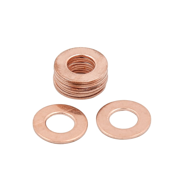 Unique Bargains 10pcs 9mm Inner Dia Car Copper Washers Flat Sealing Gaskets Rings