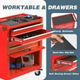 thumbnail image 3 of Aukfa Tool Box, 24.5 in Steel Rolling Tool Chest&Cabinet On Wheels for Garage, 4-Drawer, Red, 3 of 9