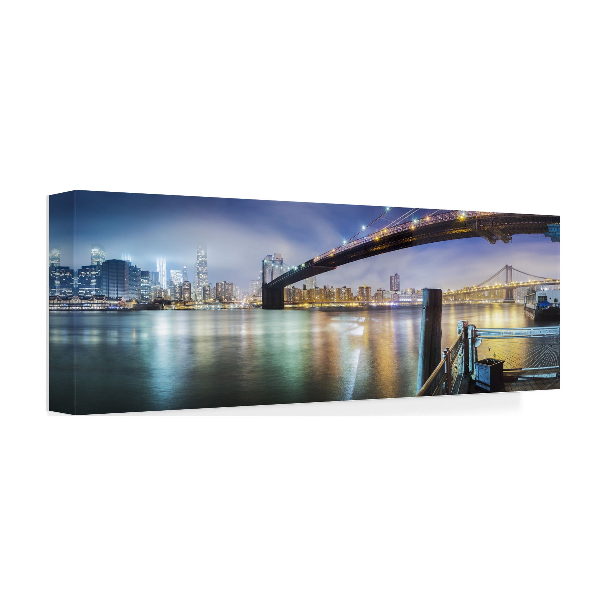 Moises Levy 'Brooklyn Bridge Panorama' Canvas Art
