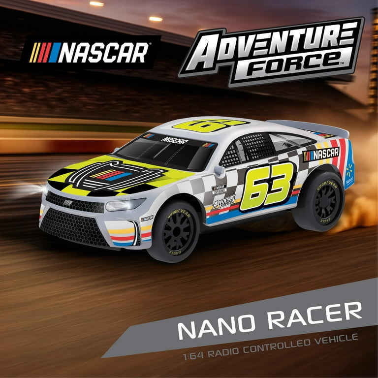 Adventure Force (1:64) Radio Control NASCAR Nano Racer Silver