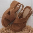 thumbnail image 4 of AXXD Women Brown Sandals Clearance Flat Shoes Ladies Beach Sandals Summer Non-Slip Causal, 4 of 5