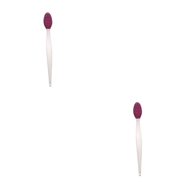 Vogacara Cepillo para puntos negros en la nariz Cepillo para la nariz de silicona Herramienta exfoliante facial de doble cara elástica, Púrpura Violeta 2piezas Vogacara CBP165468