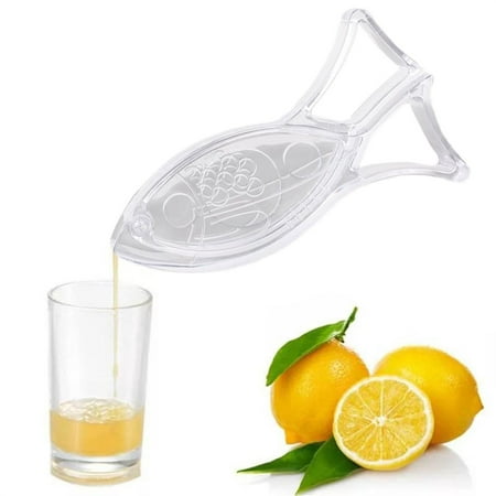

Polinkety Manual Lemon Juicer Portable Transparent Fruit Juicer Elegance Fish Shape Hand Juicer for Orange Lime Pomegranate