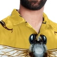 thumbnail image 5 of Starry Bees in the Sky Men's Hawaiian Button Down Printed Short Sleeve Summer Beach Shirts, 5 of 6