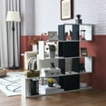 thumbnail image 3 of Gymax 5-Tier Bookshelf Corner Ladder Bookcase Display Storage Rack Black White, 3 of 10