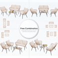 thumbnail image 3 of JOIVI 4 Pieces Patio Conversation Set, Outdoor Wicker furniture Set with Loveseat Chair and Table for Porch, Deck, Garden, White, 3 of 9