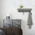 Floating Shelves Vintage Grey Coat Rack Wall Mounted with Shelf, Rustic Farmhouse Entryway
