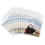3drose, Steam Train, 12 Greeting Cards with Envelopes