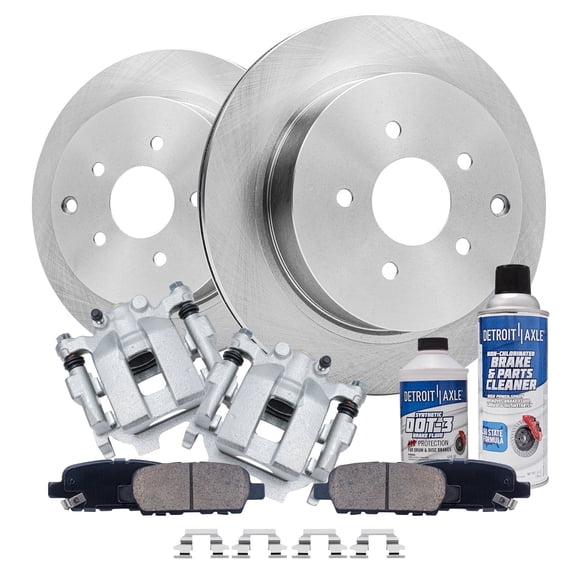 Detroit Axle - Rear Brake Kit for Nissan Murano Pathfinder Quest Infiniti M37 M56 Q50 Q60 Q70 Q70L QX60 Disc Brake Rotors Ceramic Brakes Pads Brake Calipers Replacement [12.13" Rotors]