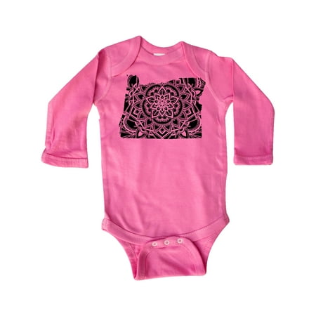 

Inktastic Oregon Silhouette Mandala Gift Baby Boy or Baby Girl Long Sleeve Bodysuit