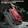 thumbnail image 3 of for iPhone 14 Case with Metal Camera Cover Bracket, [Compatible with MagSafe] [Built-in Kickstand] [Military-Grade Protection] Heavy Duty Magnetic Case for iPhone 14, Red, 3 of 6