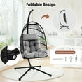 thumbnail image 6 of Gymax Swing Egg Chair Hanging Basket Chair w/Stand Waterproof Cover & Cushion Grey, 6 of 10