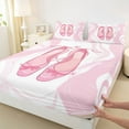 thumbnail image 3 of Feelyou Girly Pink Shoes Full Size Sheets for Teens, Cute Ballet Princess Bed Sheets, Cartoon Bow-tie Bowknot Sheet Sets, Lightweight Room Decor, 4pcs, 3 of 7
