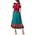 thumbnail image 4 of Women's Gypsy Fringe cost-ume Dress Set – Versatile Halloween Party Outfit for Women in Sizes M to XL, Elegant Stage Performance Wear with Gold Tassel Details, 4 of 8