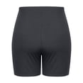 thumbnail image 5 of Women's Elastic Waist Ribbed Yoga Workout Shorts Athletic Leggings Slim Fit Breathable Shorts Gray 2XL, 5 of 6