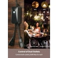 thumbnail image 3 of 2 in 1 Outdoor Smart Dimmer Plug, Smart WiFi Plug with 2 Control Sockets, 500W, Compatible with Alexa & Google Home, IP55 Waterproof Dimmer Plug, Indoor Outdoor Dimmer for String Lights, 1 Pack Black, 3 of 5