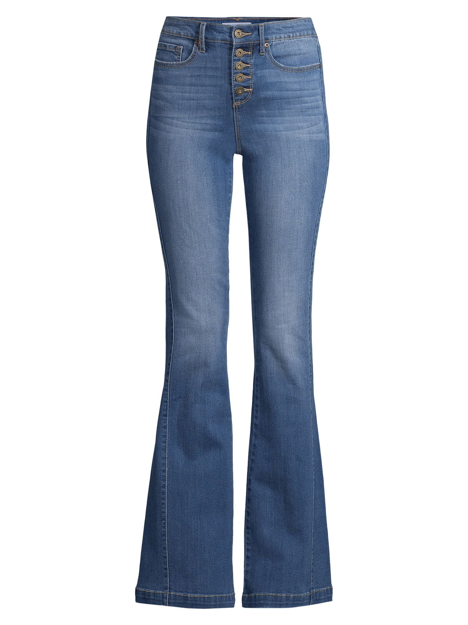 Sofia Jeans Women's Melisa Flare High Rise Button Fly Side Panel Jeans