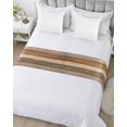 thumbnail image 5 of Bed Runner Scarf Twin Size, Farmhouse Beige Brown Stain Bed Runners & Scarves for Foot of Beds, Vintage Wooden Striped Decorative Bedding Runner Scarf for Hotel Home Bedroom 71 x20 Inch, 5 of 6