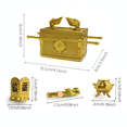 thumbnail image 3 of Golden Ark of the Covenant Figurine - Religious Tabletop Sculpture with Removable Holy Contents, Christian & Jewish Biblical Replica for Mantel, Office, or Church Decor, Large, 3 of 7