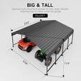 thumbnail image 3 of EASYHAWK 20x20 FT Heavy Duty Galvanized Steel Carport - Outdoor Metal Carport Vehicle Shelter for Cars, Trucks, SUVs, Boats & Tractors, 3 of 10