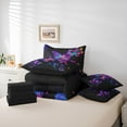 thumbnail image 6 of jejeloiu Chic Neon Butterfly 7-Piece Bedding Comforter Set,Wild Flying Animal King Bedding Sets,Purple Black Bed Sheets For Girls Kids,Ultra Soft Home Decor Reversible, 6 of 8