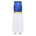 thumbnail image 2 of Yeahdor Kids Boys Arabian Prince Costume Set Halloween Fancy Dress Up Braided Trimming Open Front Waistcoat with Pants Royal Blue 12, 2 of 7