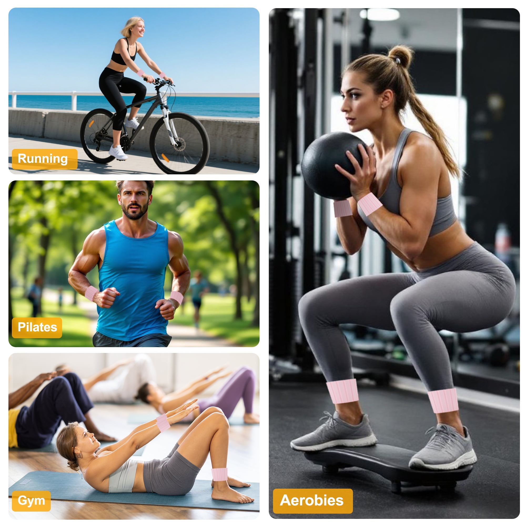 Unique Bargains Wrist Weights 1.1LB Each Stackable Magnetic Adjustable Ankle Weights for Men & Women Jogging/Yoga & More Pink 1 Pair