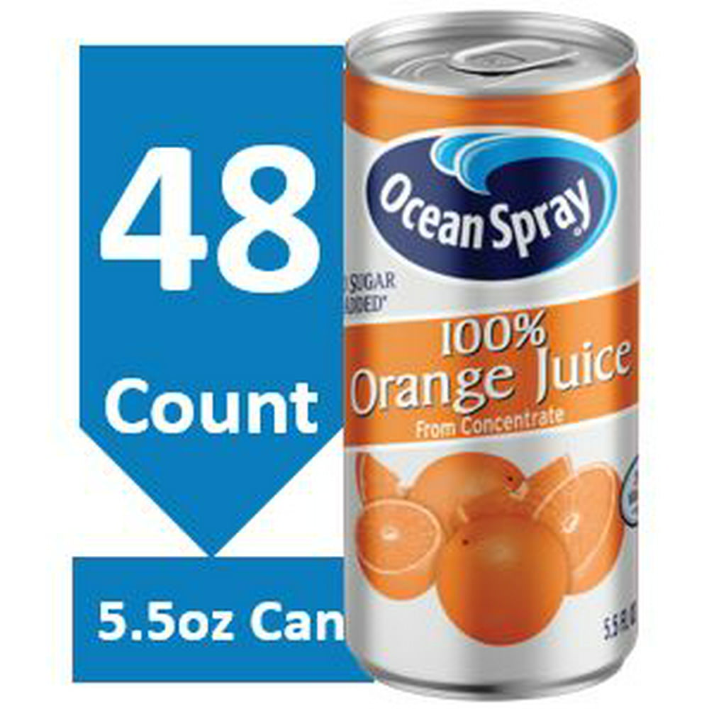Ocean Spray 100 Orange Juice, 5.5 Fl Oz, 48 Count