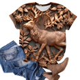 thumbnail image 5 of Hyknon Hauts d'Été pour Femmes T-shirt à Manches Courtes Imprimé à la Mode Pull Doux Polyvalent pour Sortir, 5 of 5